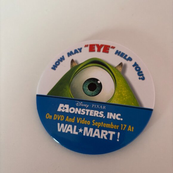 Monsters Inc Walmart Promo Button - Picture 3 of 6